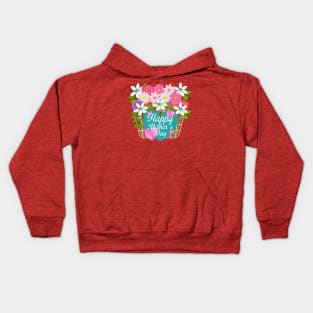 Mothers day flower basket Kids Hoodie